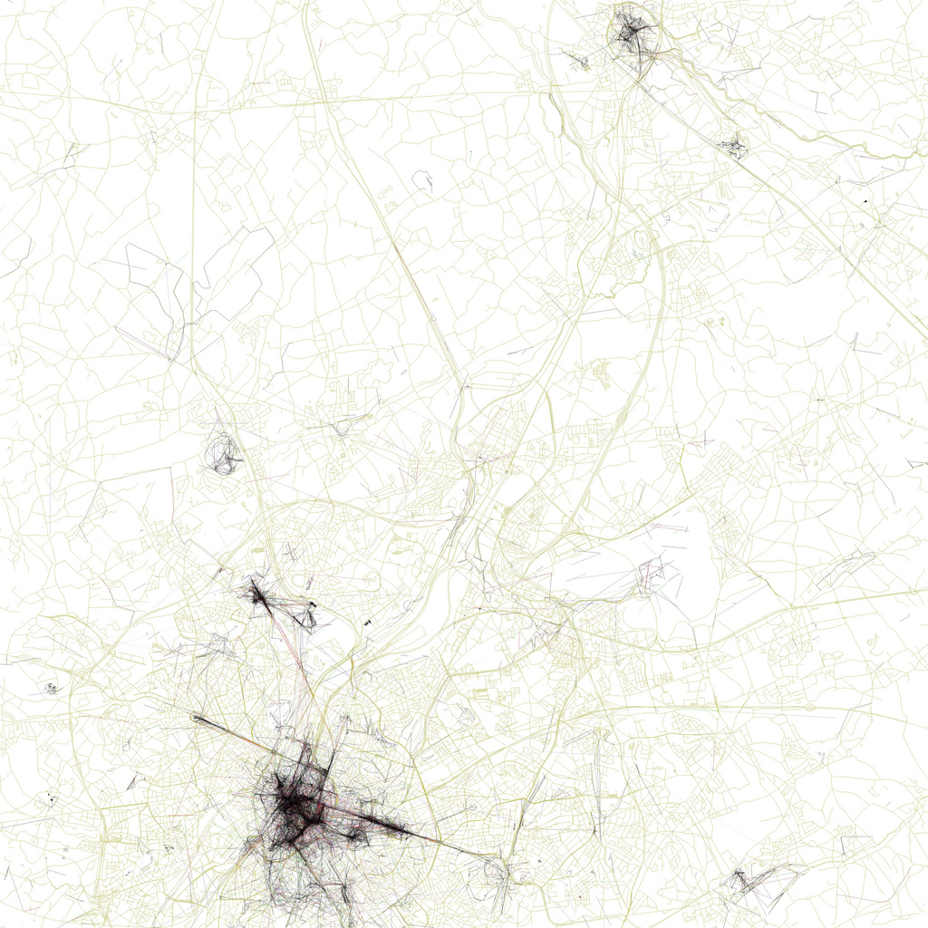 Brussels geotags, by Eric Fischer (Flickr)
