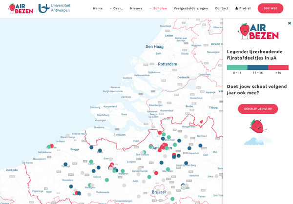 Antwerpen brengt luchtkwaliteit in kaart met aardbeien