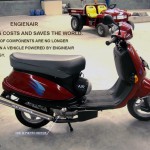 Perslucht drijft roterende motor aan
